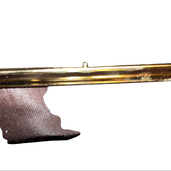 Vintage Gold Metallic Clutch Purse Women’s Evening Handbag - Picture 5 of 7